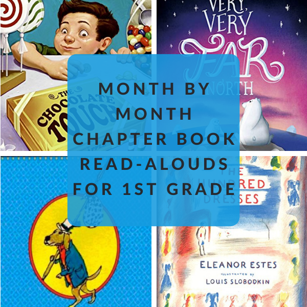 growingbbb's tweet card. A month-by-month guide of the best chapter books for 1st graders to read aloud. A printable list is included to keep track of all the books.