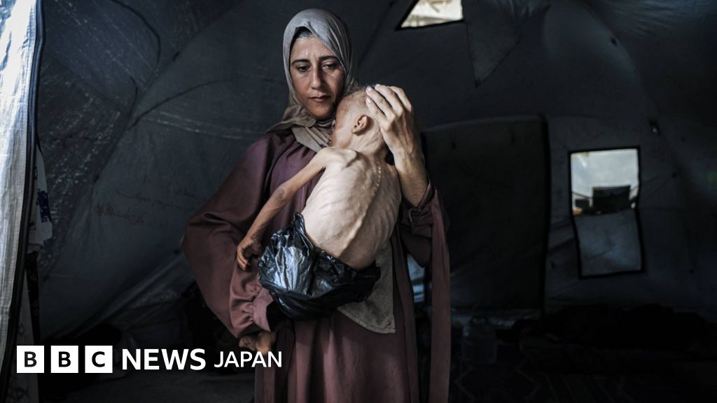 bbcnewsjapan's tweet card. イスラエルとイスラム組織ハマスの戦闘が続き、支援物資が不足しているパレスチナ・ガザ地区で集団飢餓が拡大していると、100を超える国際的な援助団体や人権団体が23日警告した。団体側は各国政府に対し、対応策を講じるよう求めている。