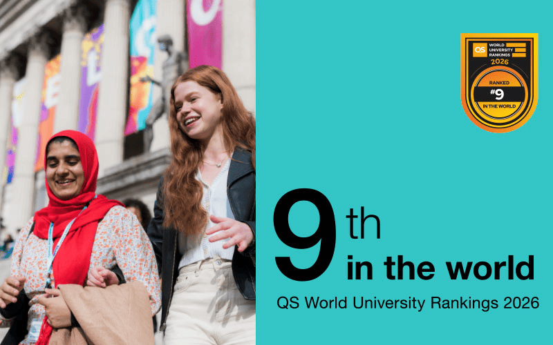 UCLGiving's tweet card. UCL has been named the ninth best university in the 2026 QS World University Rankings, the third year in a row the university has held this position.