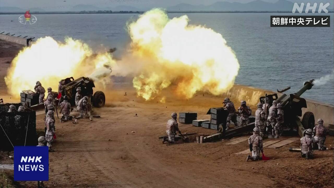yamazoe_temp's tweet card. 【NHK】北朝鮮の国営テレビは、軍による砲撃の訓練が23日行われたと伝えました。訓練の目的について韓国の専門家は、ウクライナへの侵…