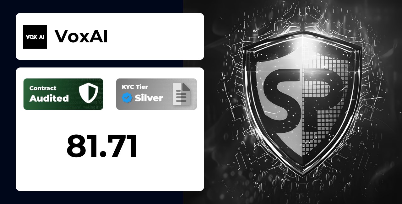 SP_TrustNet's tweet card. VoxAI | SolidProof TrustNet