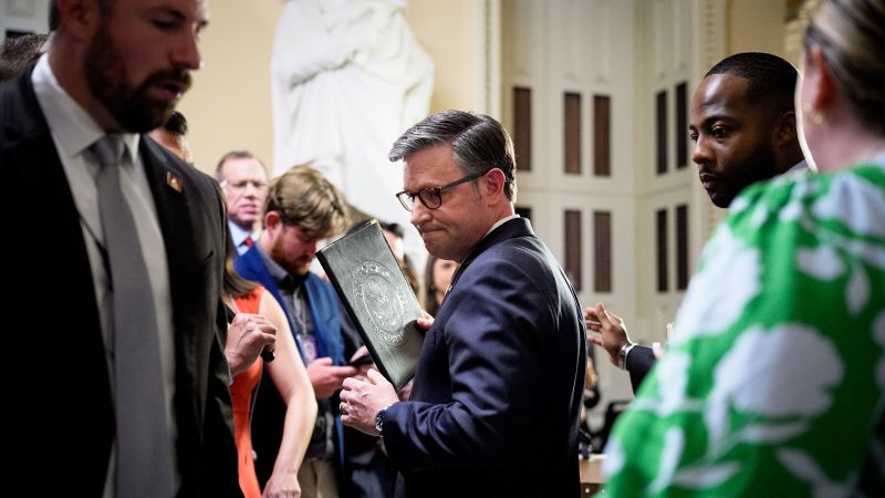 AnnieGrayerCNN's tweet card. President Donald Trump has helped Speaker Mike Johnson survive every political storm of his speakership. Now, Johnson is stuck in a crisis of Trump’s own making over Jeffrey Epstein — and there’s no...