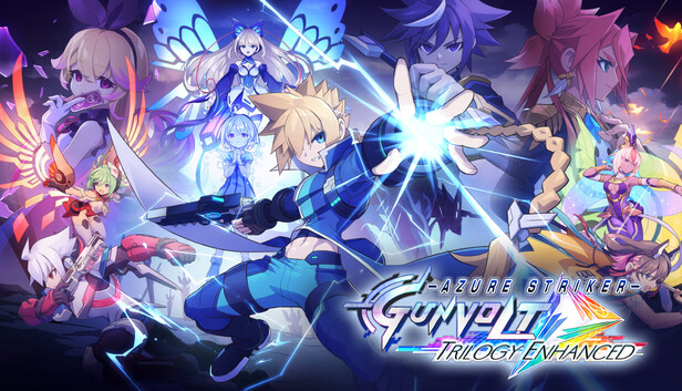 IntiCreatesEN's tweet card. The Azure Striker Gunvolt Trilogy Enhanced is a collection of three traditional 2D action platformers, “Azure Striker Gunvolt” (2014), “Azure Striker Gunvolt 2” (2016), and “Azure Striker Gunvolt 3”...