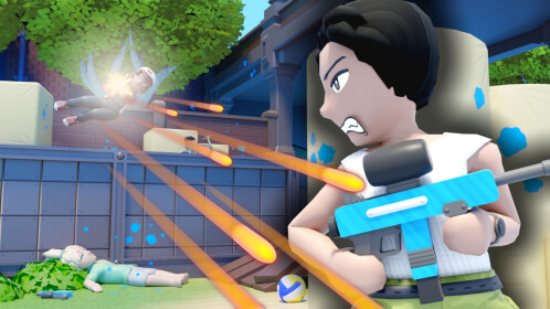 ZomebodyRoblox's tweet card. The ultimate paintball game on Roblox! Choose from a big roster of characters in this hero FPS game. 🦸‍♂️ Abilities and your big paintball tactics are your key to success. 🎯 Each character has a...