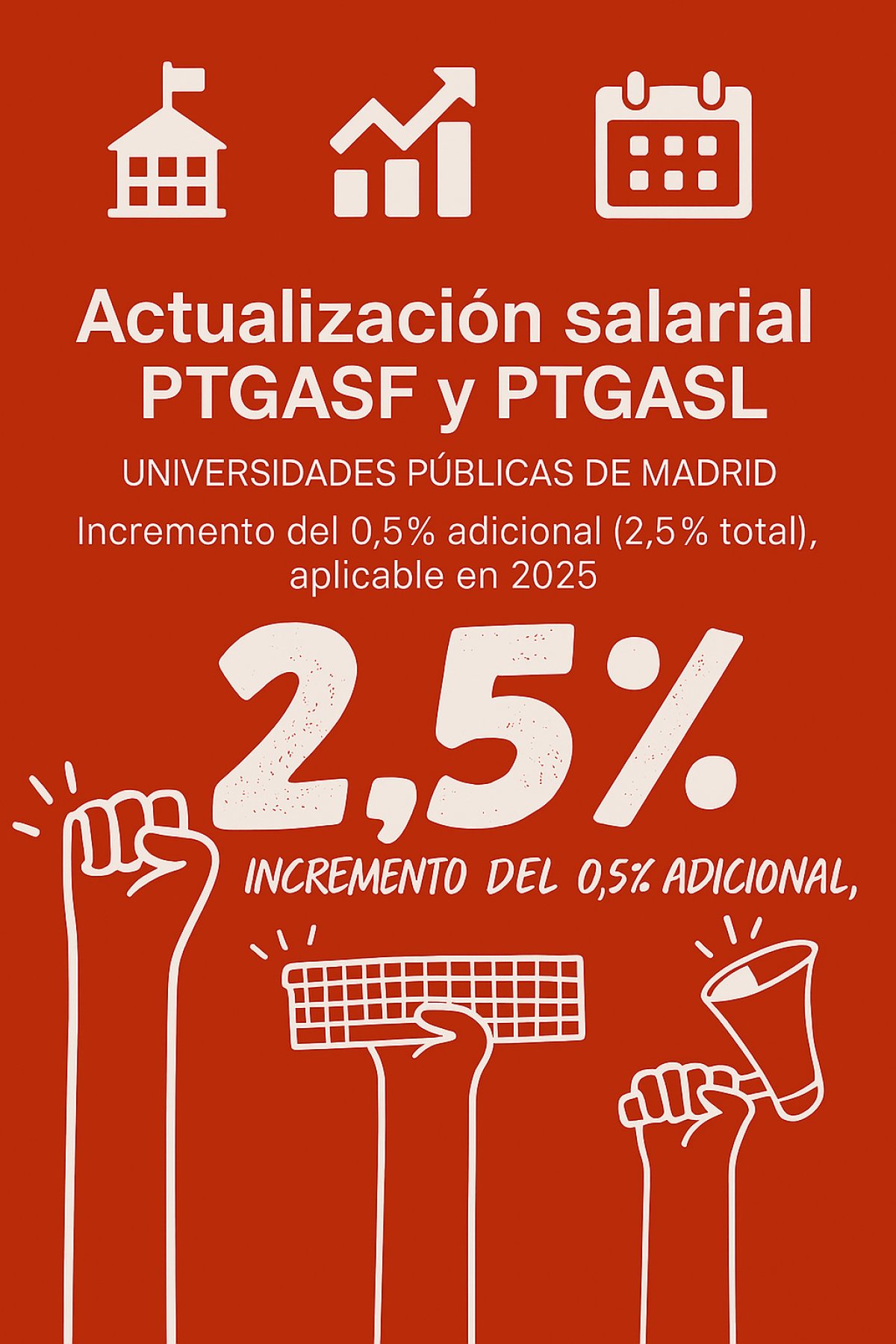 CCOOUUMM's tweet card. Actualización de Tablas Salariales 2024 de aplicación en 2025 para el PTGAS Funcionario y Laboral...