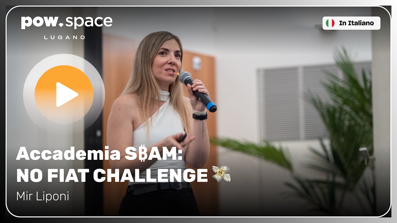 pow_space's tweet card. 🎓 Accademia S₿AM | Episodio 10 – No Fiat Challenge Cosa succede quando la tua banca ti blocca il conto… solo perché usi Bitcoin? In questo racconto autentico e potente, Mir Liponi — figura centrale...