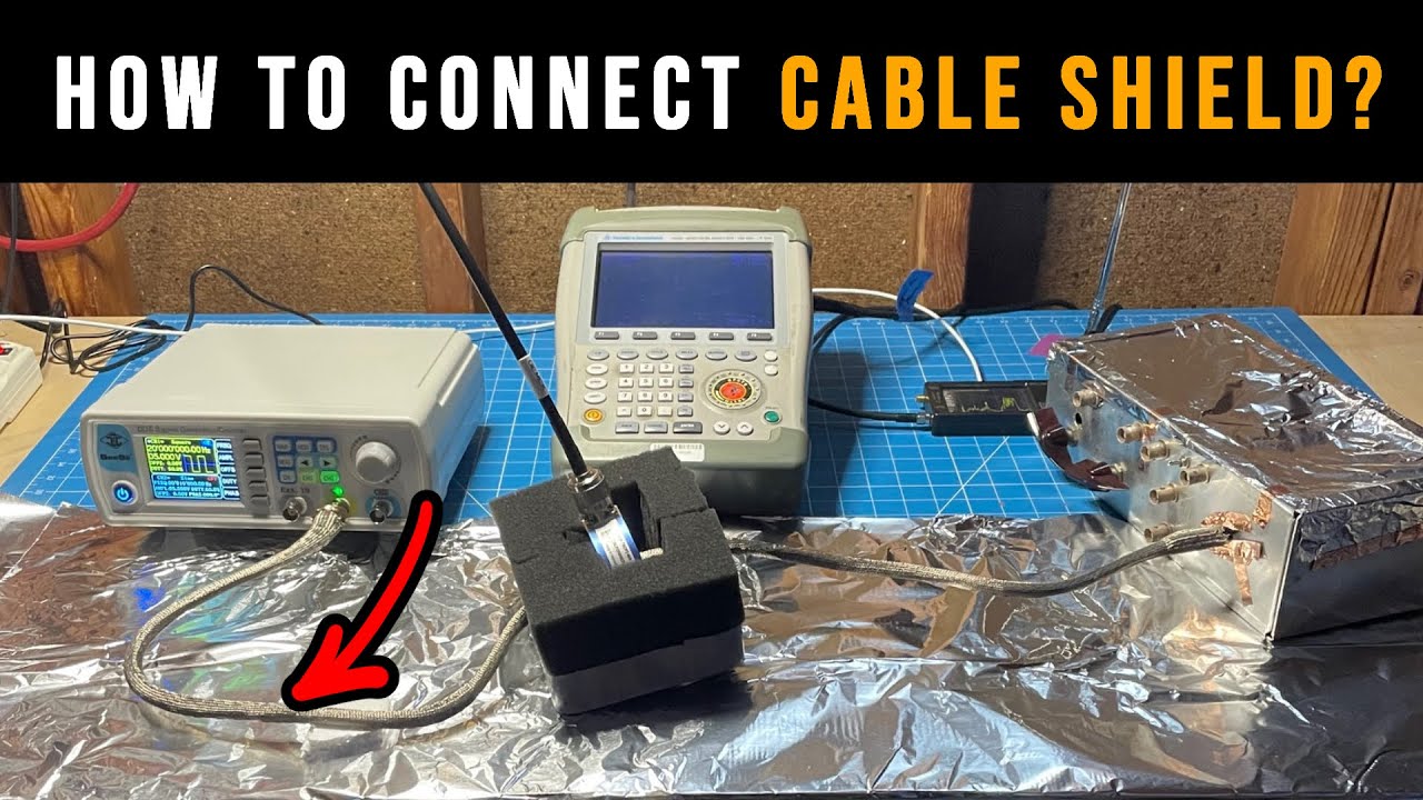 robertferanec's tweet card. Connecting a cable shield and measuring EMC / EMI. Explained by Karen Burnham