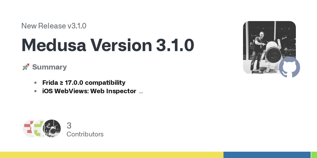 Ch0pin's tweet card. 🚀 Summary Frida ≥ 17.0.0 compatibility iOS WebViews: Web Inspector Enable the Web Inspector for iOS WebViews (commit dda43c4) . Null checks in Broadcast module Prevent crashes by adding null-safet...
