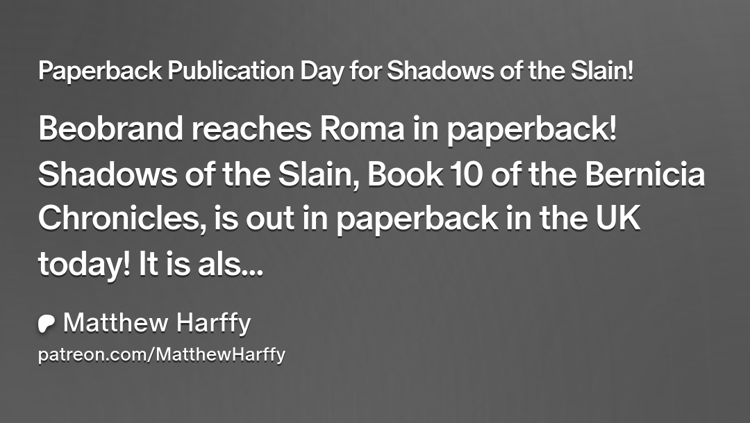 rock_swords's tweet card. Get more from Matthew Harffy on Patreon