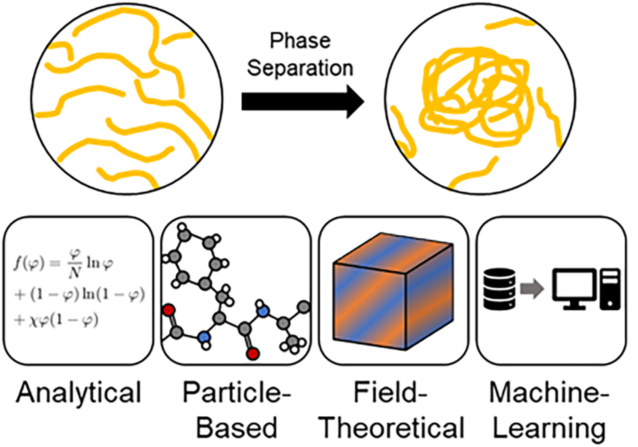 Bkcs_Official's tweet card. This review covers computational methods to simulate biomolecular phase separation: analytical methods, particle-based simulations, field-theoretic methods, and machine-learning methods.