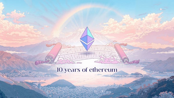 Brighton_Crypto's tweet card. Ethereum is turning 10! On this day, people around the world will be gathering in local meetups to celebrate Ethereum's 10th birthday. We'll bring together people, communi