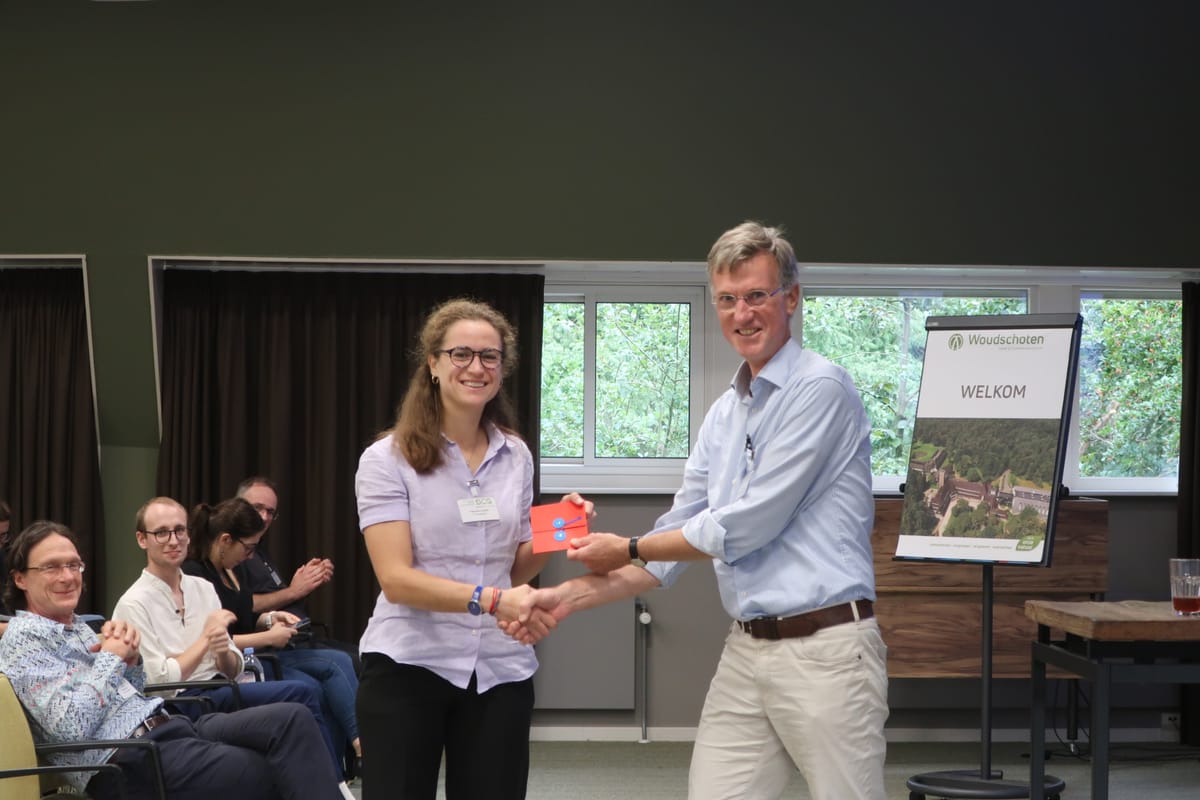 AmsterdamDyn's tweet card. 'PhD candidate Francesca Cavallini has been awarded a poster prize at the 2023 Woudschoten conference, organised by the Dutch-Flemish Scientific Computing Society. The poster, entitled Uncertainty...