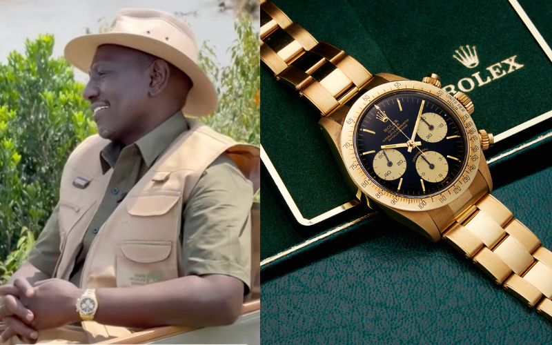 StandardKenya's tweet card. President William Ruto sparked debate after being spotted wearing a Sh6 million Rolex Daytona watch during a visit to the Maasai Mara.