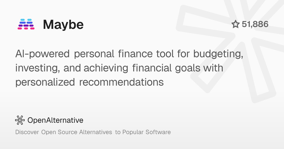ossalternative's tweet card. AI-powered personal finance tool for budgeting, investing, and achieving financial goals with personalized recommendations