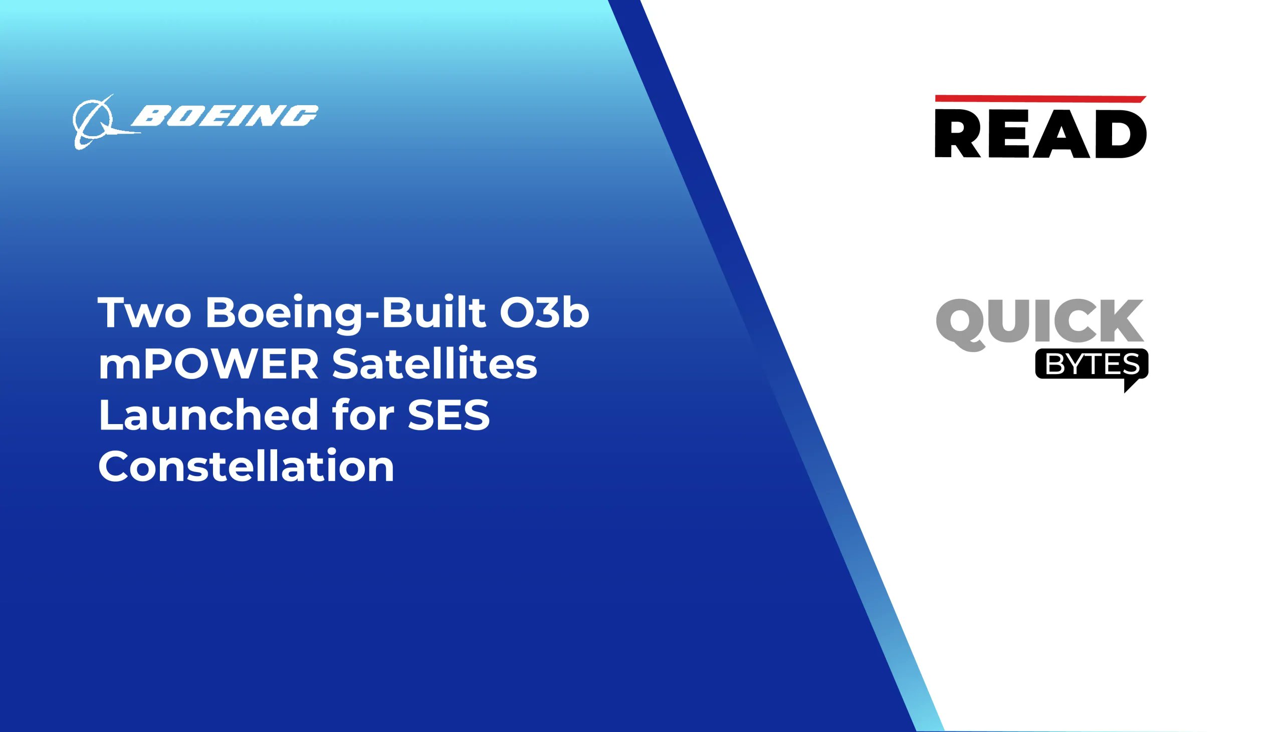 Read_Magazine21's tweet card. Boeing has confirmed the successful launch and signal acquisition of the 9th and 10th O3b mPOWER satellites for SES