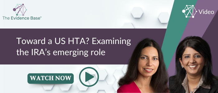TheEviBase's tweet card. VIDEO: Toward a US HTA? Examining the IRA’s emerging role