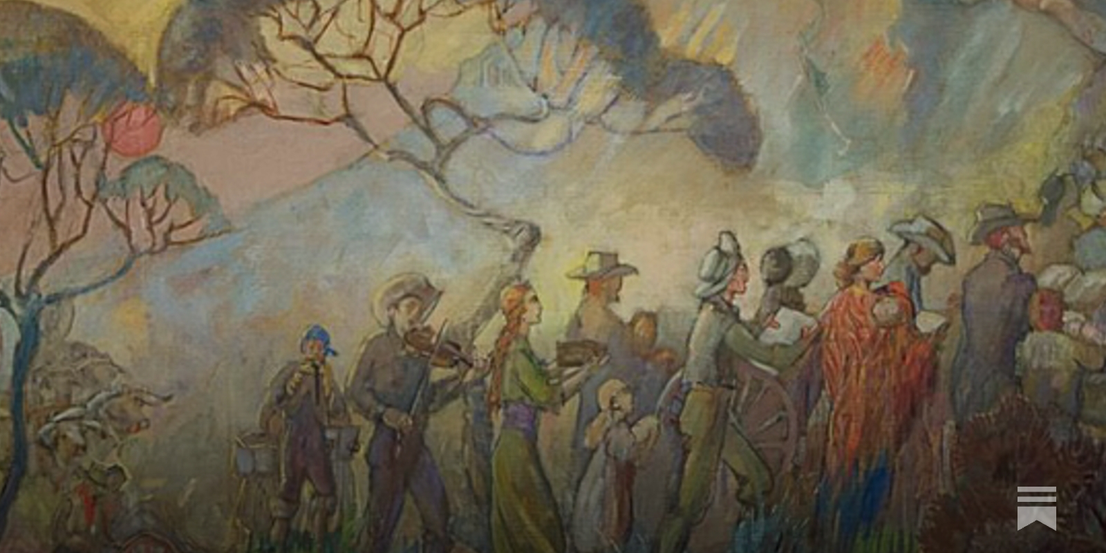 _RachelTerry_'s tweet card. Pioneer children sang as they walked and walked and walked and walked.