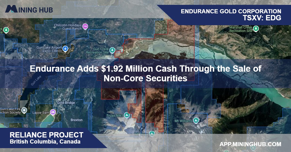 Mining_Hub_'s tweet card. Vancouver, British Columbia--(Newsfile Corp. - July 24, 2025) - Endurance Gold Corporation (TSXV: EDG) (OTCQB:ENDGF)(FSE: 3EG) (the "Company") is pleased to announce that through a managed sale...