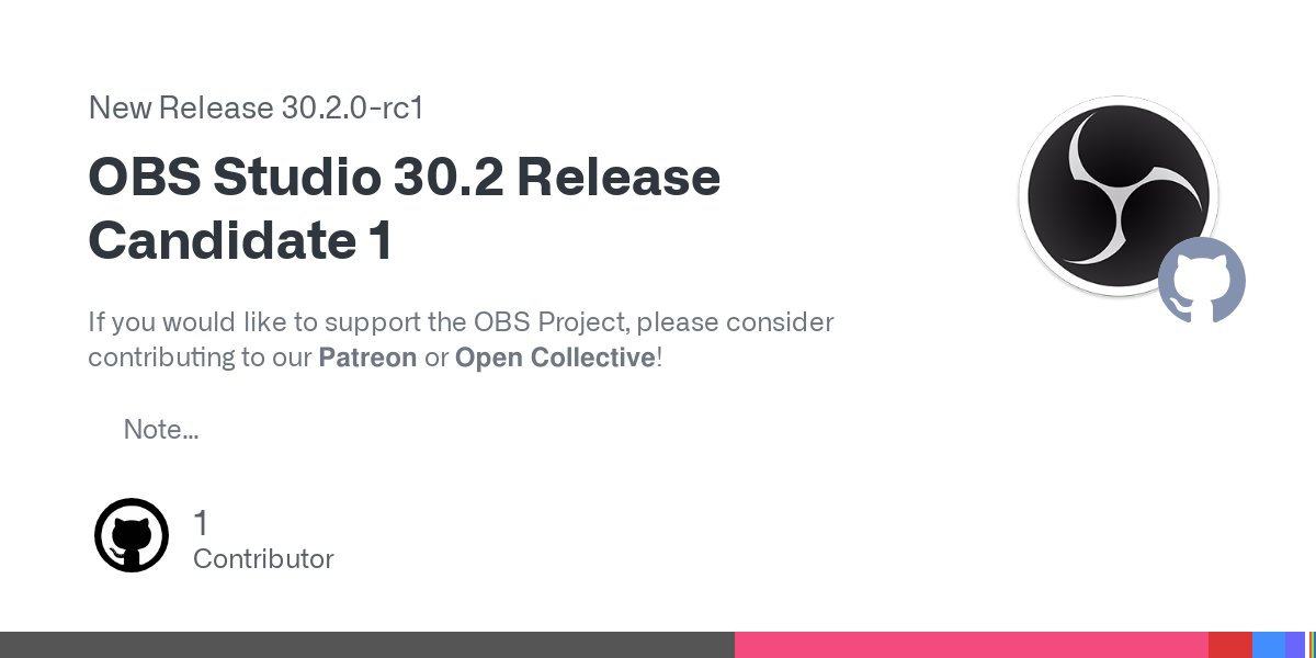 OBSProject's tweet card. If you would like to support the OBS Project, please consider contributing to our Patreon or Open Collective! NoteNVIDIA users may need to update their GPU drivers to 531.61 (Windows) / 530.41.03 (...