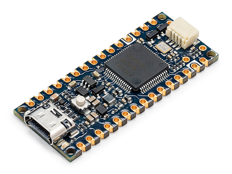 ssci's tweet card. UNO R4シリーズと同じマイクロコントローラを搭載したNanoフォームファクターのArduinoボードです。ピンヘッダは同梱されていますが未実装。
