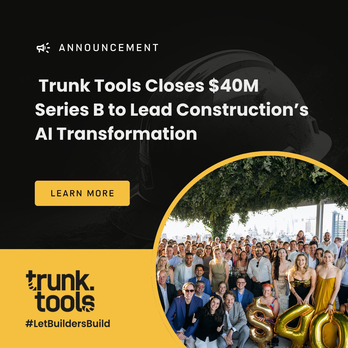 bradenkeith's tweet card. Trunk Tools raises $40M Series B, led by Insight Partners, to scale AI-powered construction solutions, tackling $1T in annual industry inefficiencies.