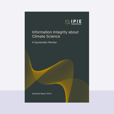 OSoMe_IU's tweet card. Synthesis Report - Information Integrity about Climate Science: A Systematic Review