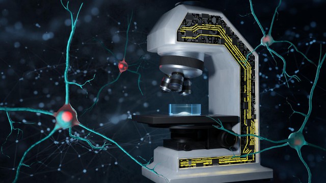 EPFL_en's tweet card. EPFL researchers have developed a ‘self-driving’ microscope that can predict the onset of misfolded protein aggregation – a hallmark of neurodegenerative disease – as well as analyze the biomechani...