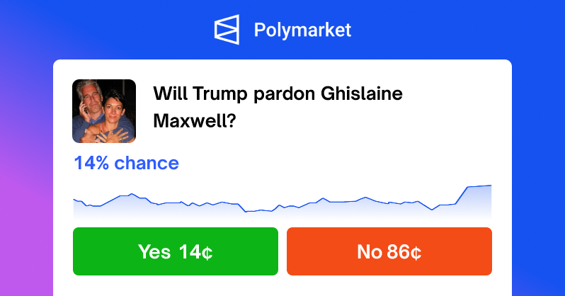 🚨 BREAKING: "22% di possibilità che Trump conceda l'immunità totale a Maxwell tramite un perdono"