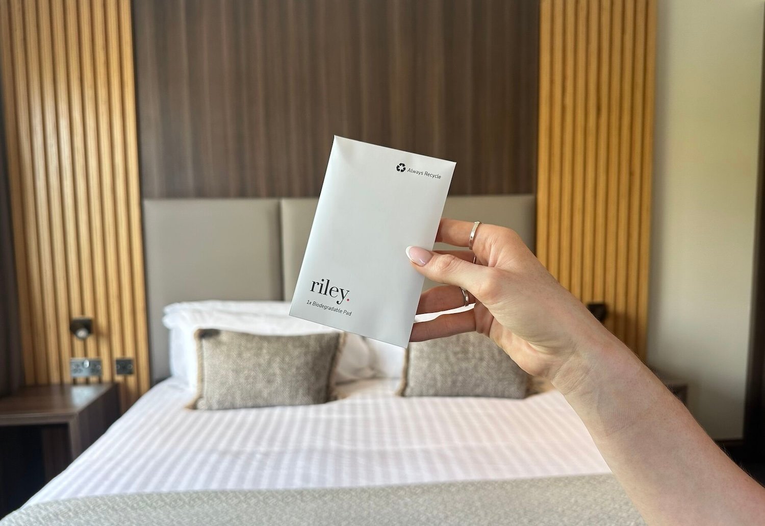 PhilipG11218771's tweet card. Spotlighting a long-ignored gap in hotel amenities, Riley debuts a period care kit to make menstrual products as routine as those tiny sewing kits.