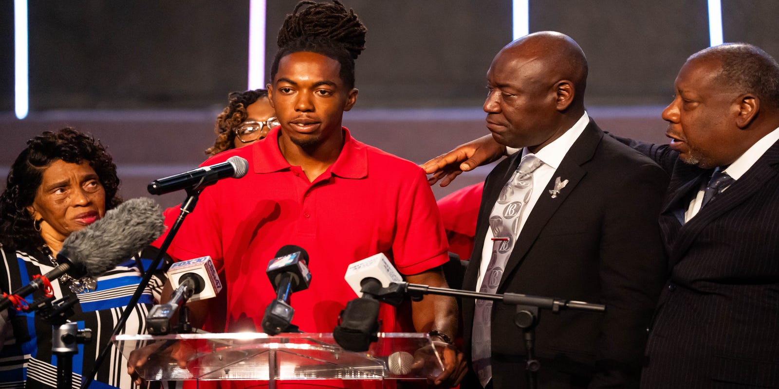 byrondobson's tweet card. Standing with civil rights attorneys Ben Crump and Harry Daniels, William McNeil Jr. spoke publicly for the first time since his February 19 arrest.