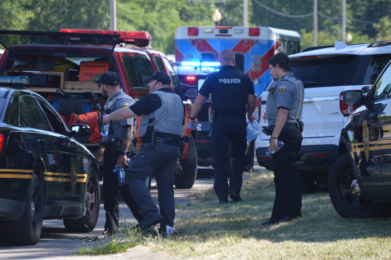 clevelanddotcom's tweet card. Authorities late Wednesday searched the home of a shooter who wounded three Lorain police officers, critically injuring two of them in an ambushed attack.