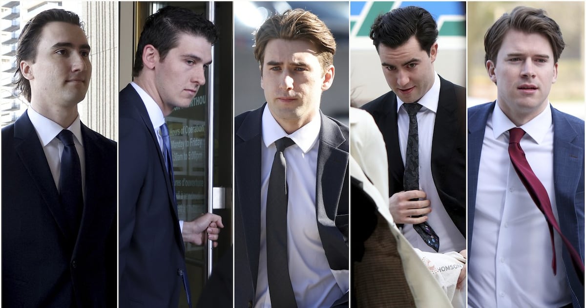 bordenone's tweet card. An Ontario judge is delivering her ruling today in the sexual assault trial for five former members of Canada’s world junior hockey team.
