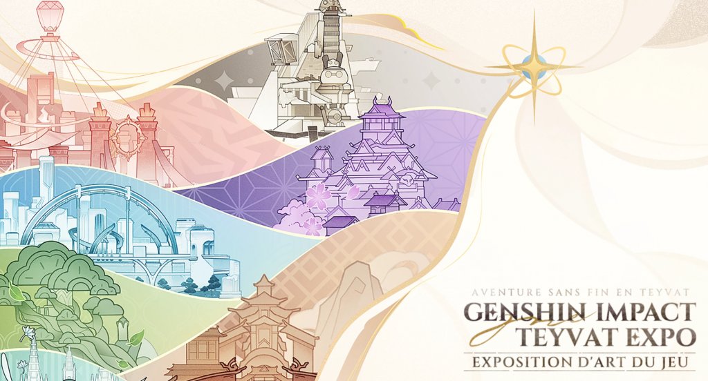 GameCoverFR's tweet card. La Teyvat Expo se déroulera du 13 au 21 septembre aux Halles, lieu emblématique de la culture à Paris, réservez dès maintenant !