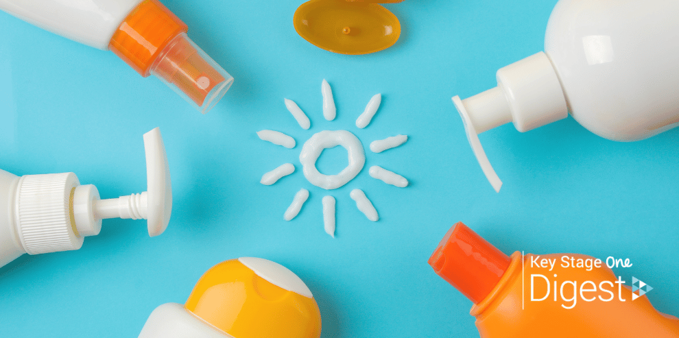 VickiDigest's tweet card. KS1 children to be taught how to check UV levels and apply sunscreen to reduce skin cancer cases.