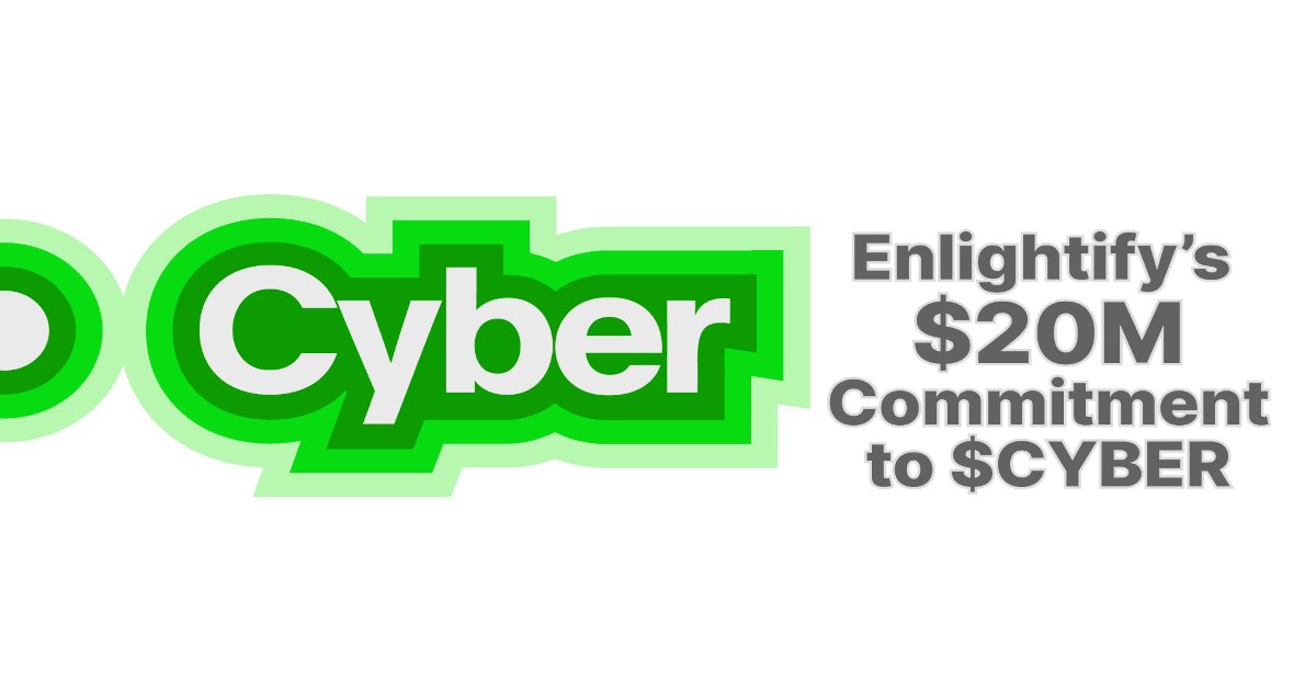 BuildOnCyber's tweet card. Enlightify Backs Cyber’s Vision with $20M Long-Term Bet on AI Blockchain Convergence