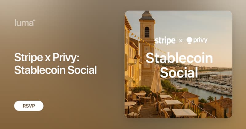 john3gan's tweet card. Join us for a happy hour with Stripe & Privy in Cannes! 🇫🇷 Mingle with both teams in an atmosphere that buzzes with energy and excitement during EthCC.…