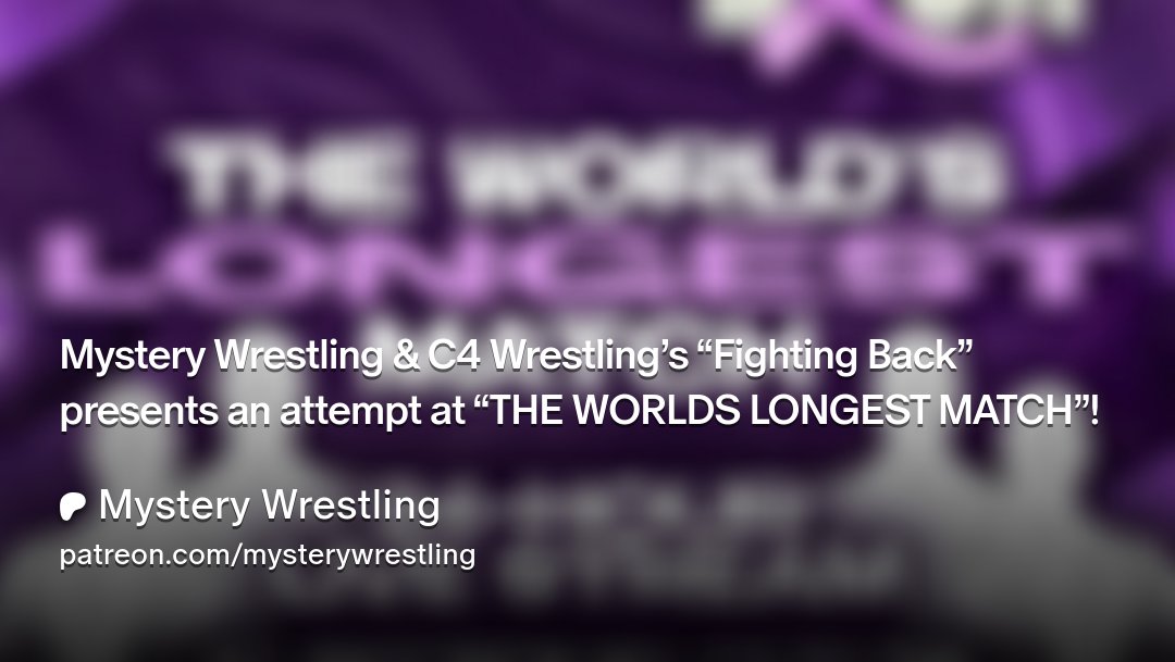 BenvanD1's tweet card. Get more from Mystery Wrestling on Patreon
