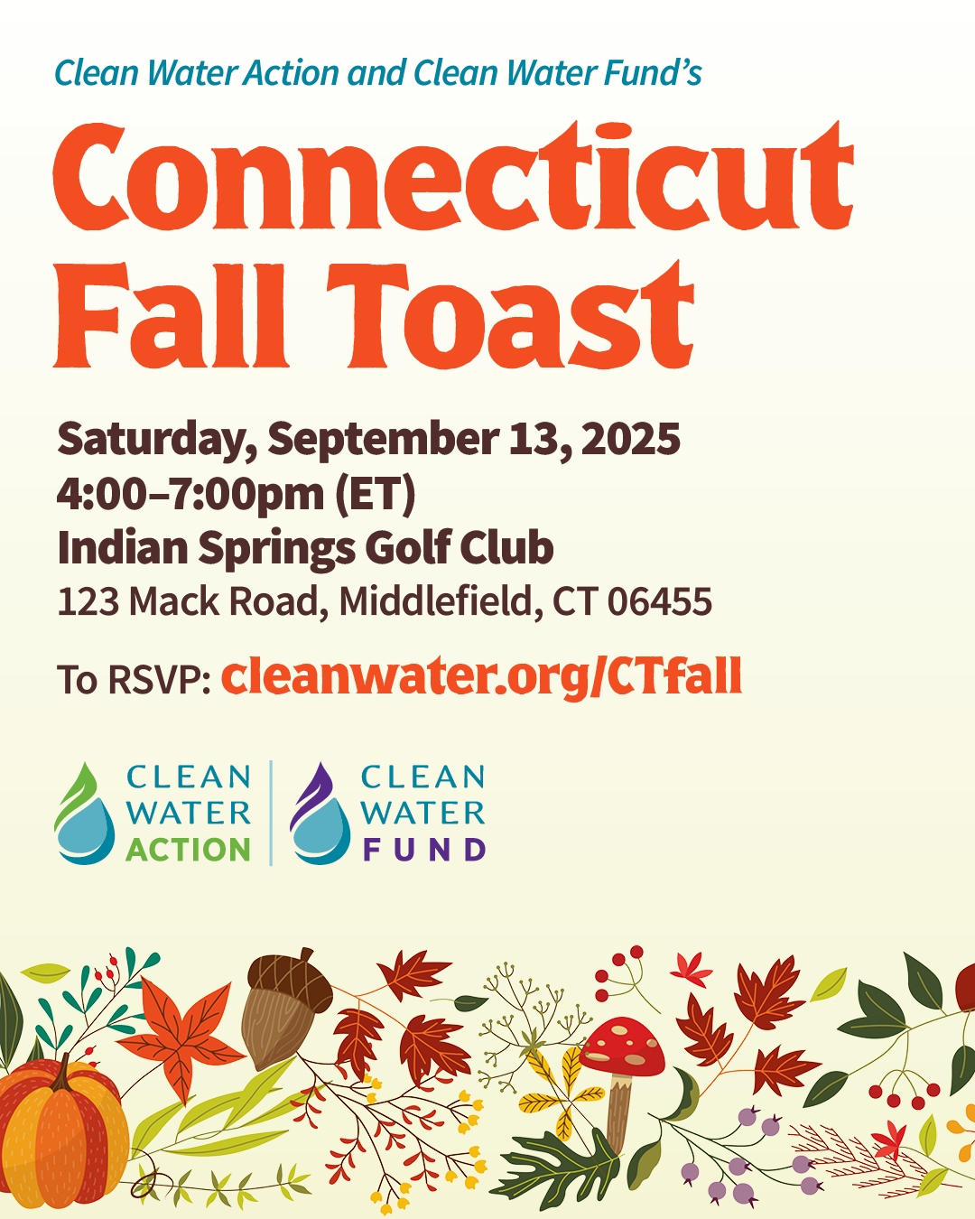 cleanh2oaction's tweet card. You’re invited to Clean Water Action’s Connecticut Fall Toast! Our Connecticut organizing has been a bright spot in 2025. Come enjoy food and drinks with environmental and justice organizers at the...