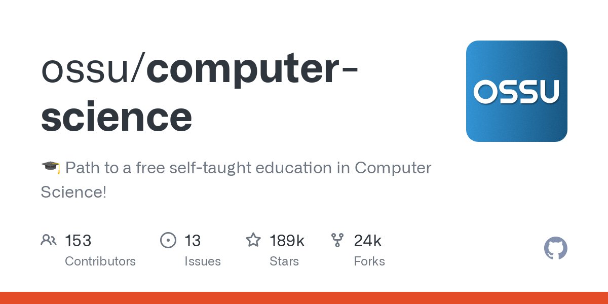 Shubham_iosdev's tweet card. 🎓 Path to a free self-taught education in Computer Science! - ossu/computer-science