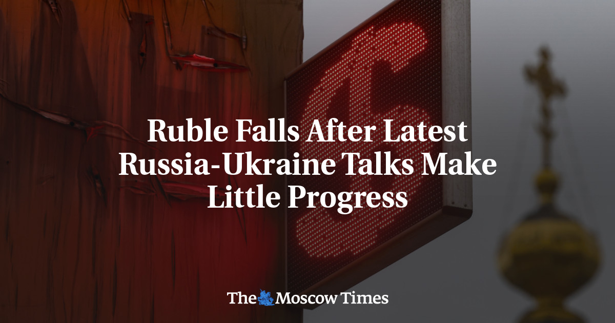 MoscowTimes's tweet card. The Russian ruble weakened significantly on both the Moscow Exchange and over-the-counter forex markets Thursday after the latest round of peace talks between Moscow and Kyiv ended without signific...
