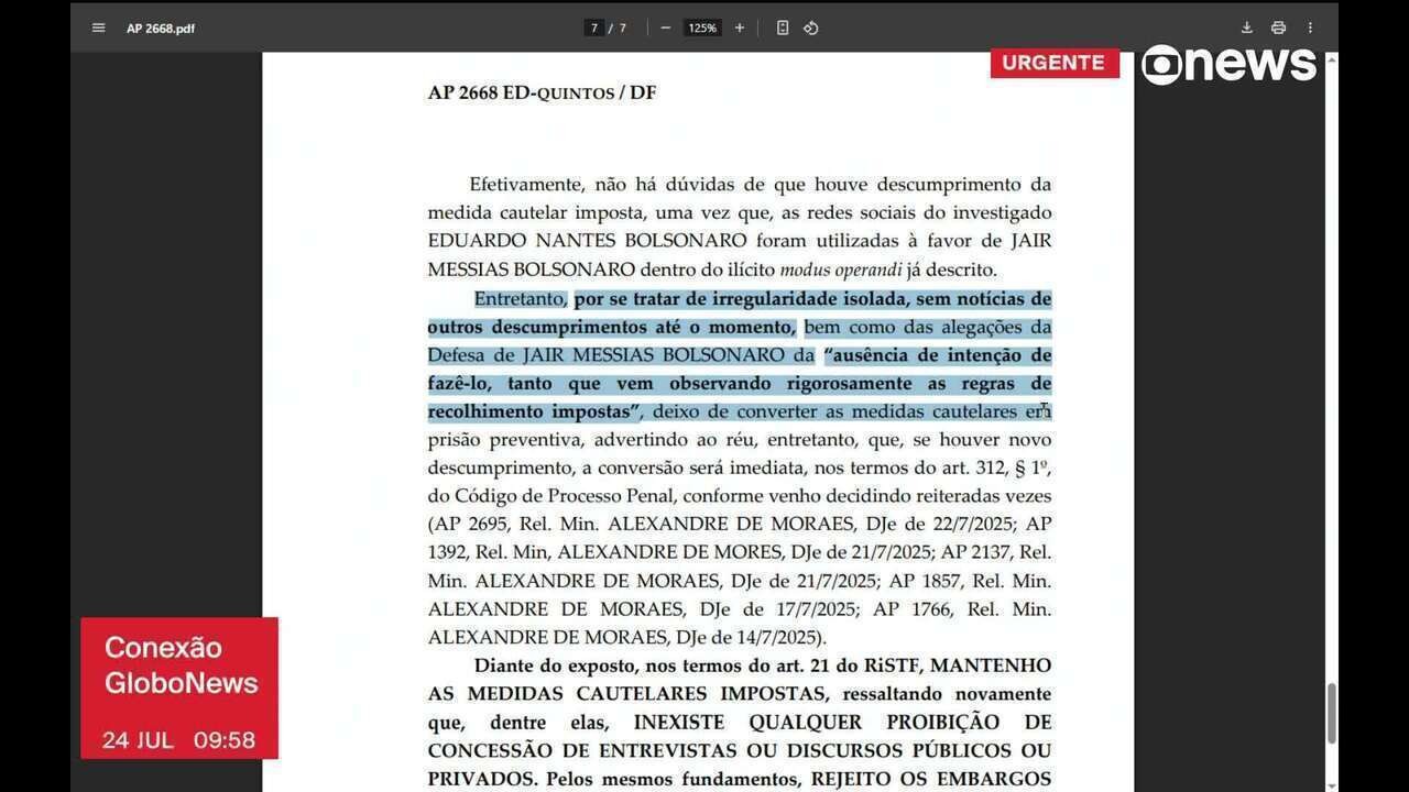 LulaCostaPinto's tweet card. Ministro do STF entendeu que Bolsonaro cometeu 'irregularidade isolada' e negou converter cautelares em prisão preventiva.