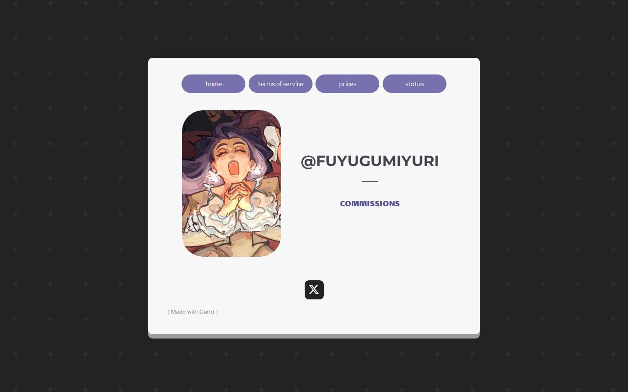 fuyugumiyuri's tweet card. commissions