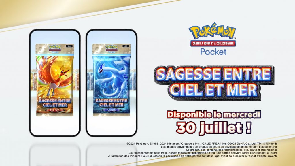 GameCoverFR's tweet card. L'extension Sagesse entre Ciel et Mer sera disponible partout dans le monde à partir du 30 juillet 2025 sur Pokémon JCC Pocket