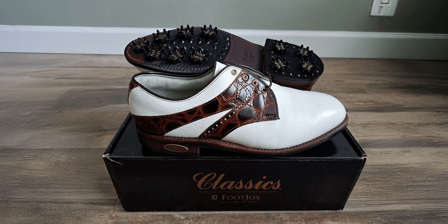 Skratch's tweet card. The Best Vintage FootJoy Collection Lives on eBay—And It’s Still 150+ Pairs Deep