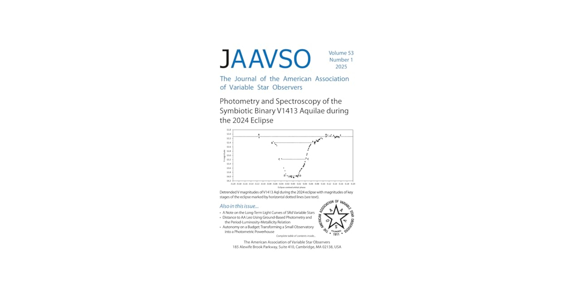 ScienceBoooks's tweet card. The Journal of the American Association of Variable Star Observers is a peer-reviewed journal of variable star astronomy published by the AAVSO that contains research papers on variable stars and...