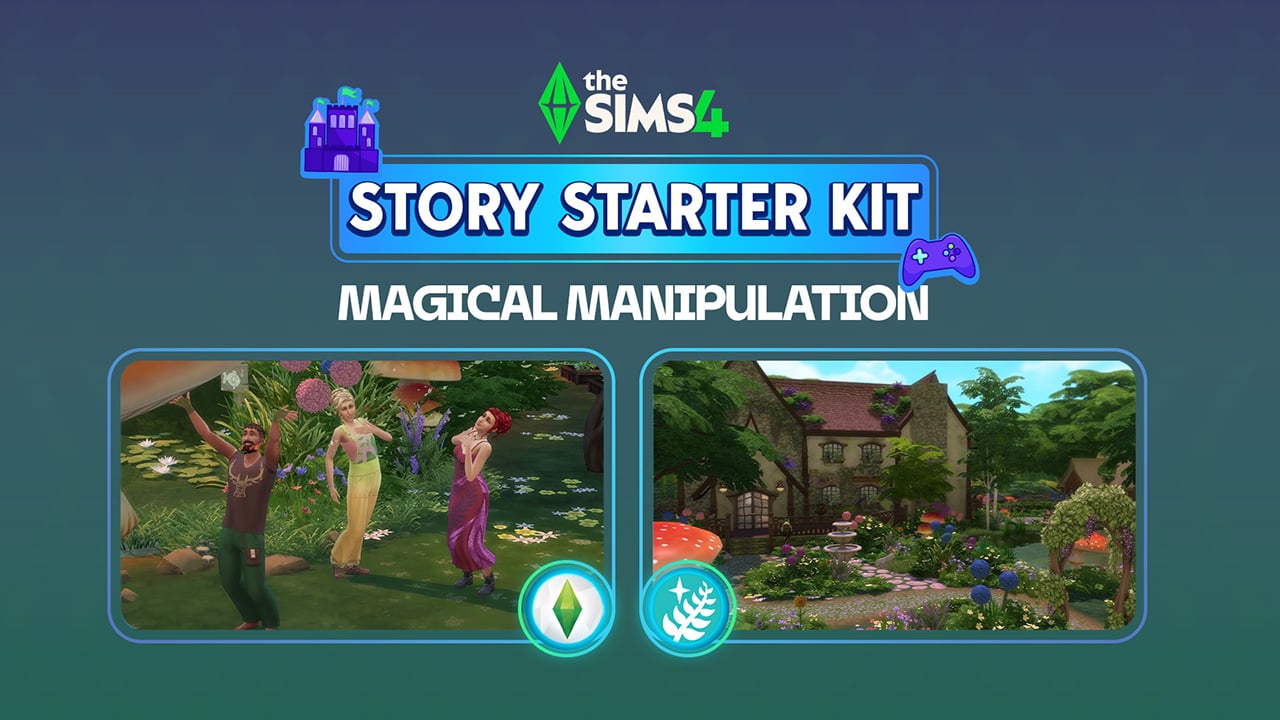 TheSimCommunity's tweet card. Embrace the magical living in Enchanted by Nature with our newest Sims 4 Story Starter Kit. Featuring Base Game + EP19 Household and Lot!