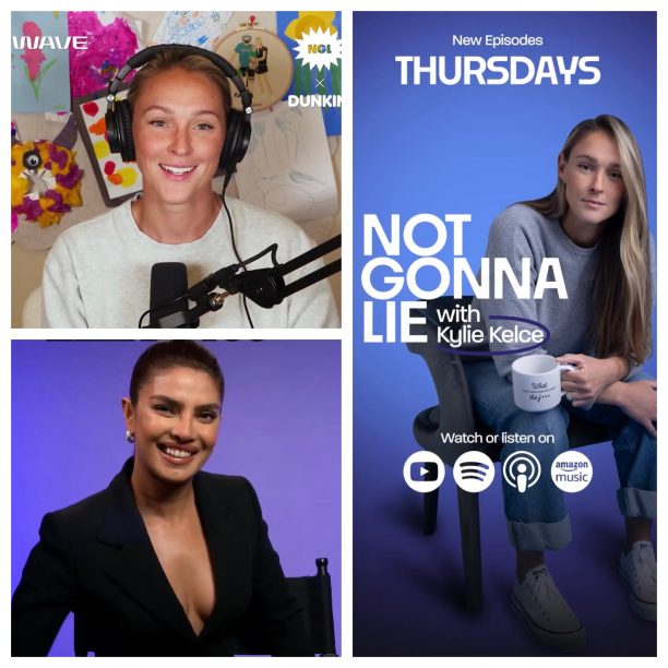 BollySpice's tweet card. Kylie Kelce, host of the hit podcast Not Gonna Lie, is killing it in the podcast game! Last week, in a very cool get, she had Priyanka Chopra Jonas on the Pod and Bollywood was, of course, discusse…