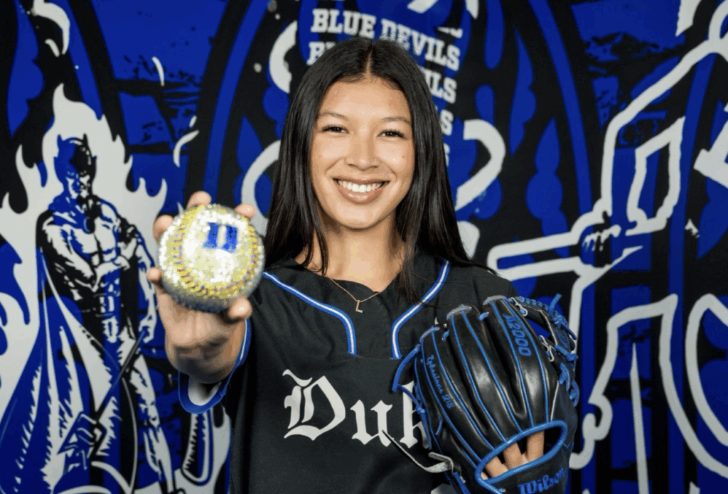 SoftbalAmerica's tweet card. Duke softball added transfer pitchers Larissa Jacquez (UIW) and Mallory Wheeler (Louisiana) to their bullpen for the 2026 season.