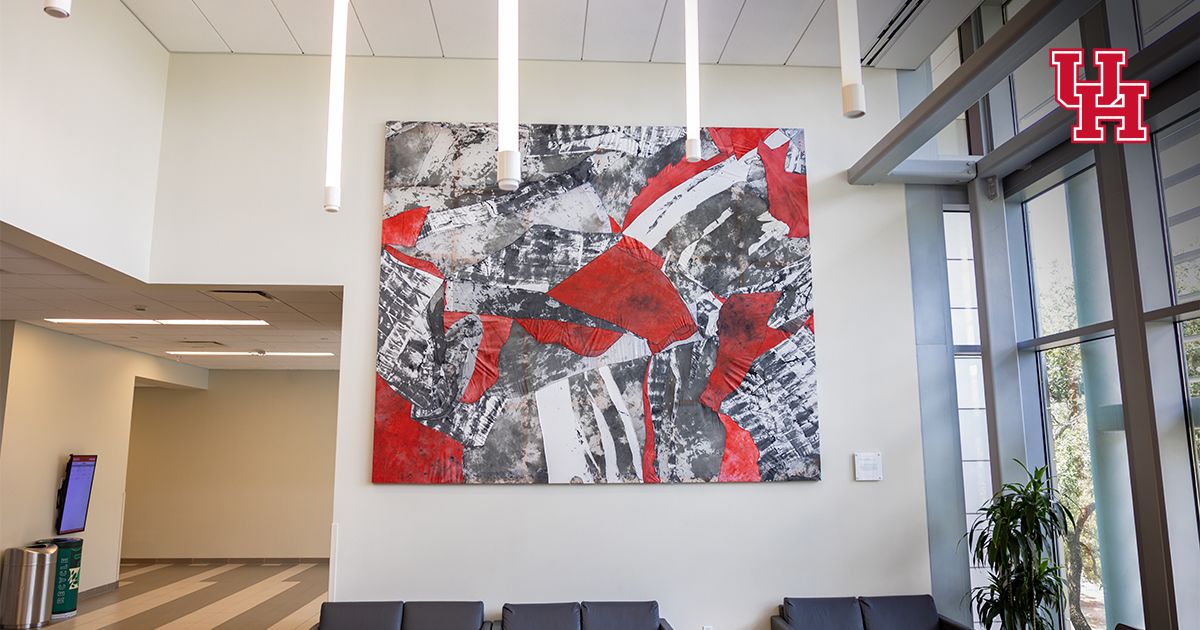 UH_News's tweet card. Art lovers can stroll through UH’s Student Centers and explore 29 works by students, alumni and Houston artists — all in air-conditioned comfort.