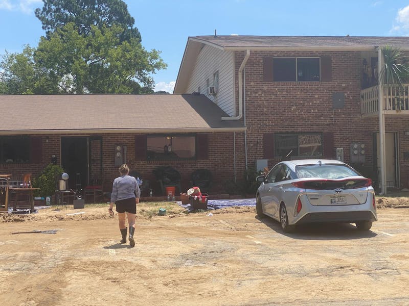 dailytarheel's tweet card. The housing complex, located at 130 S. Estes Drive, is just a few hundred feet from Bolin Creek, making it prone to flooding. But this time was the worst the residents had ever seen.